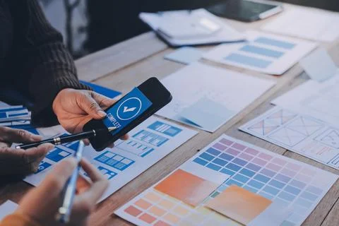 UX UI and Programming development technology. Stockfoto's