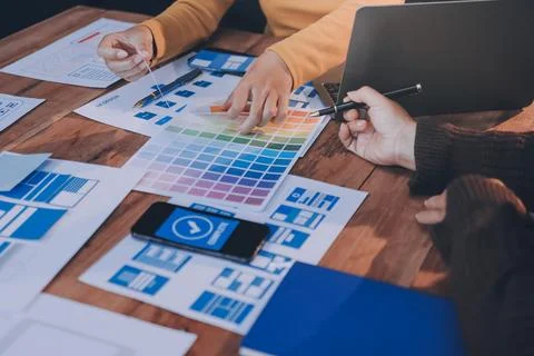 UX UI and Programming development technology. 스톡 사진