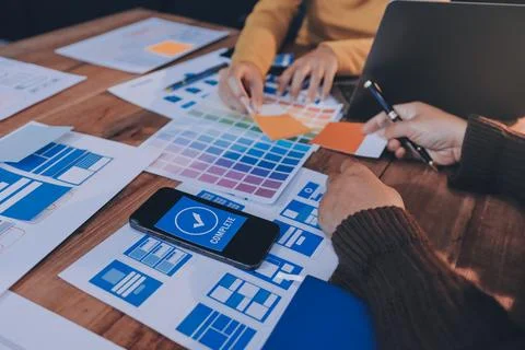 UX UI and Programming development technology. Stockfoto's