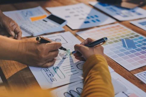 UX UI and Programming development technology. Stock Photos