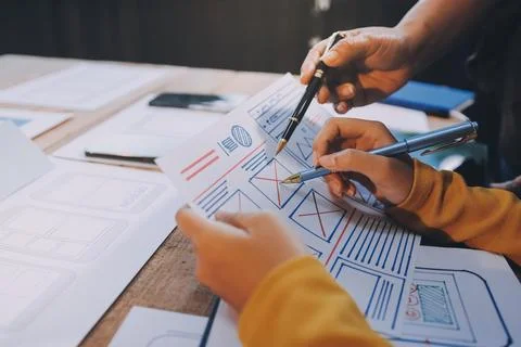 UX UI and Programming development technology. 库存照片