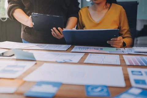 UX UI and Programming development technology. 스톡 사진