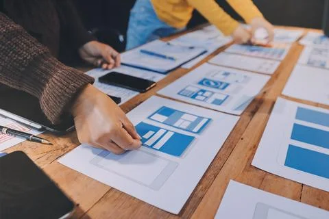 UX UI and Programming development technology. Foto stock