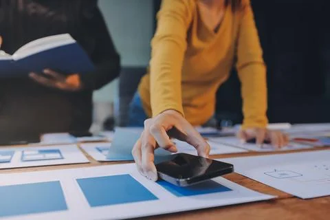 UX UI and Programming development technology. 库存照片