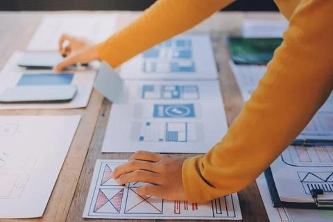 UX UI and Programming development technology. Foto stock