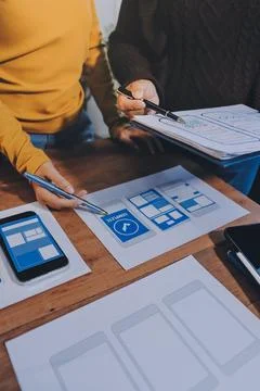 UX UI and Programming development technology. Foto stock