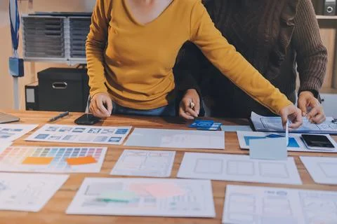 UX UI and Programming development technology. Stockfoto's