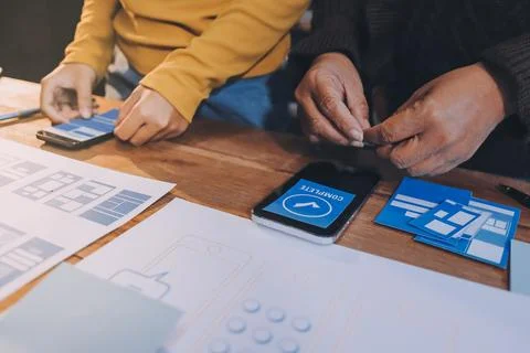UX UI and Programming development technology. 库存照片