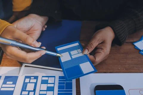 UX UI and Programming development technology. 스톡 사진