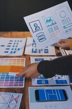 UX UI and Programming development technology. Foto stock