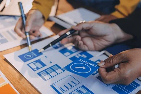 UX UI and Programming development technology. 库存照片