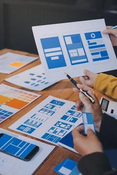 UX UI and Programming development technology. 库存照片