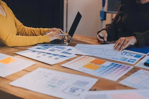 UX UI and Programming development technology. Stock Photos