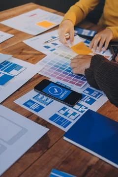 UX UI and Programming development technology. 库存照片