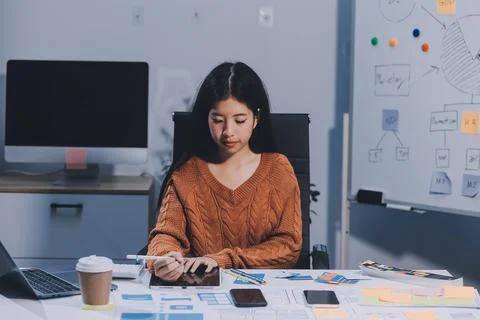 UX UI and Programming development technology Stockfoto's