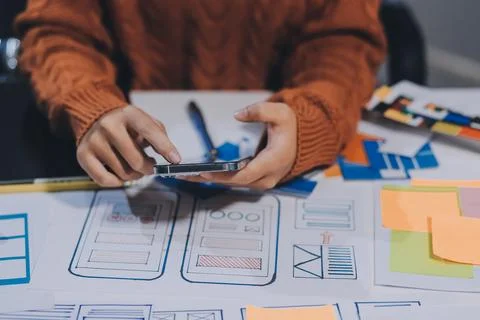 UX UI and Programming development technology Stock Photos