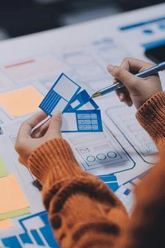 UX UI and Programming development technology 스톡 사진