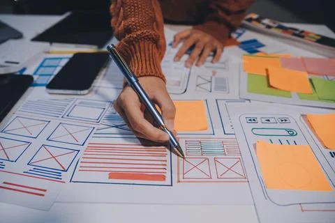 UX UI and Programming development technology Stock Photos