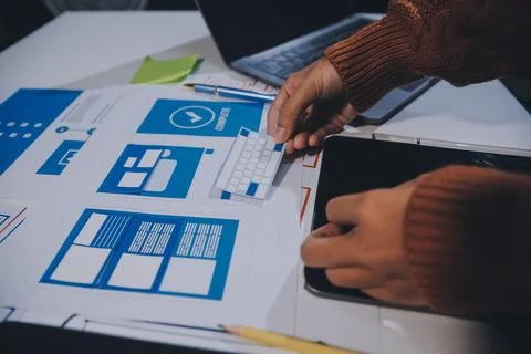 UX UI and Programming development technology 库存照片