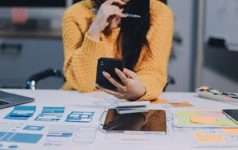 UX UI and Programming development technology 스톡 사진