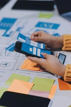 UX UI and Programming development technology 스톡 사진