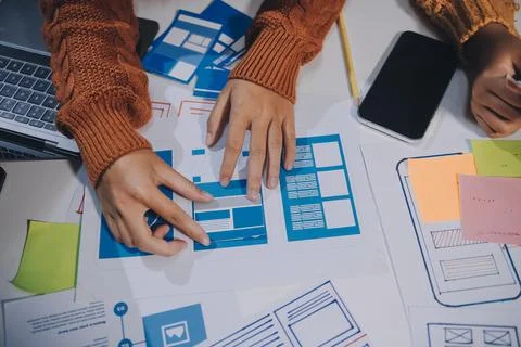 UX UI and Programming development technology 库存照片