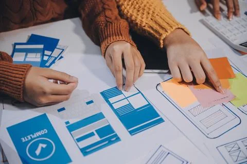 UX UI and Programming development technology 스톡 사진