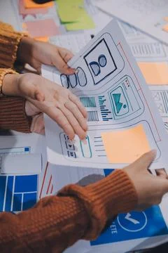 UX UI and Programming development technology Stock Photos