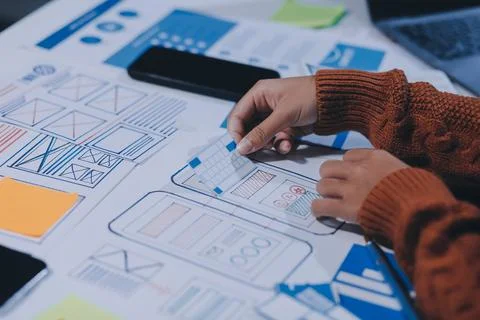 UX UI and Programming development technology 库存照片