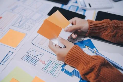 UX UI and Programming development technology 스톡 사진