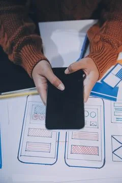 UX UI and Programming development technology 库存照片