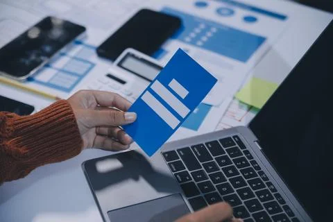 UX UI and Programming development technology Stockfoto's