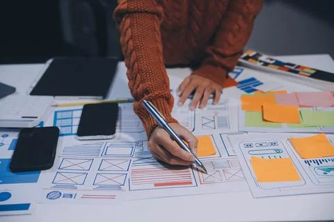 UX UI and Programming development technology Stock Photos