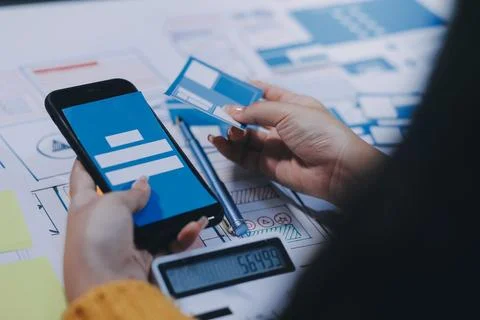 UX UI and Programming development technology 스톡 사진