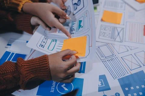 UX UI and Programming development technology 스톡 사진