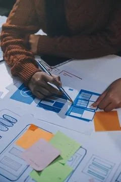 UX UI and Programming development technology 스톡 사진