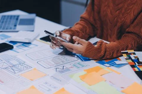 UX UI and Programming development technology 스톡 사진