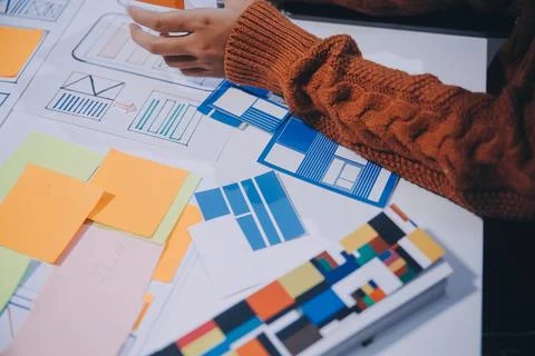 UX UI and Programming development technology 库存照片