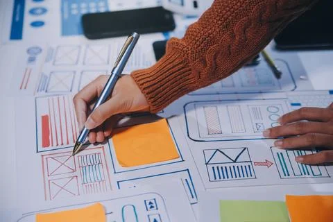 UX UI and Programming development technology 库存照片