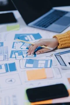 UX UI and Programming development technology 스톡 사진