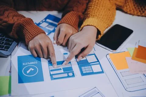 UX UI and Programming development technology 스톡 사진