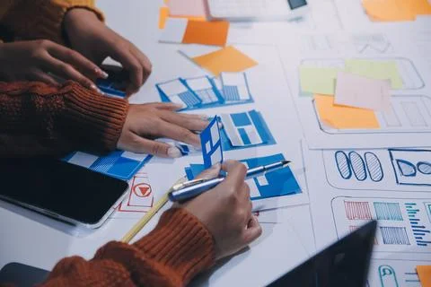 UX UI and Programming development technology Stockfoto's