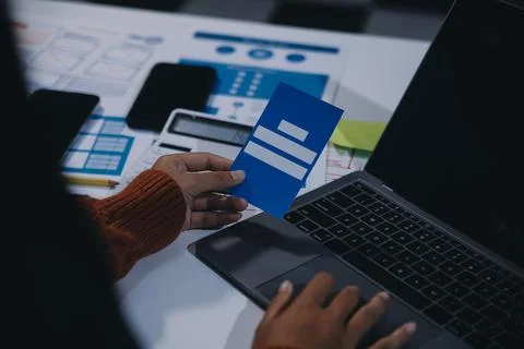 UX UI and Programming development technology 스톡 사진