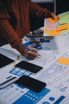 UX UI and Programming development technology Stockfoto's