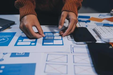 UX UI and Programming development technology 스톡 사진