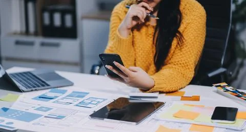 UX UI and Programming development technology 스톡 사진