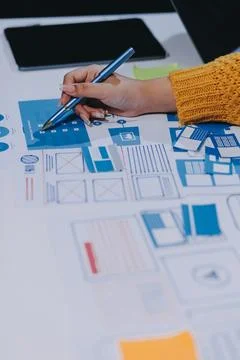 UX UI and Programming development technology Stock Photos