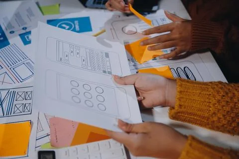 UX UI and Programming development technology 库存照片