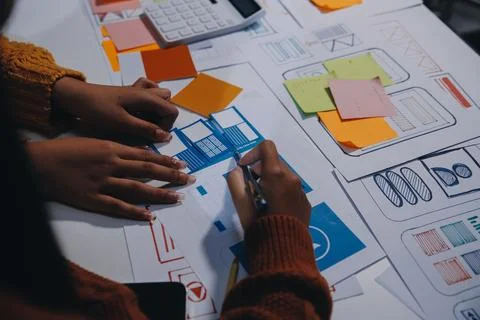 UX UI and Programming development technology 스톡 사진