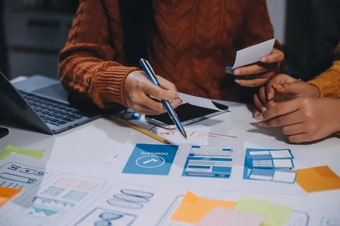 UX UI and Programming development technology 스톡 사진